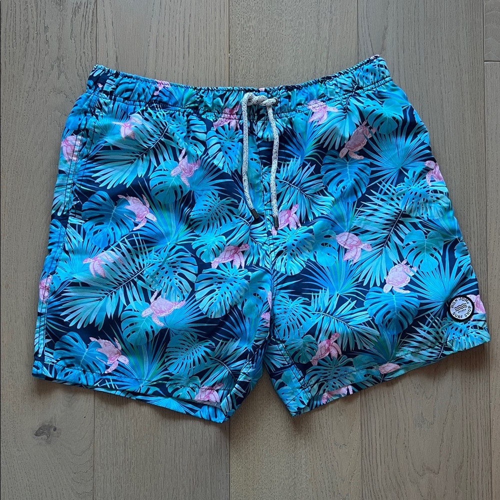 Ron Jon Blue and Pink Tropical Swim Trunks